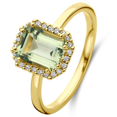 The House Of Jewels THOJ0482 14k gouden halo ring met amethist en 0,10 ct diamant