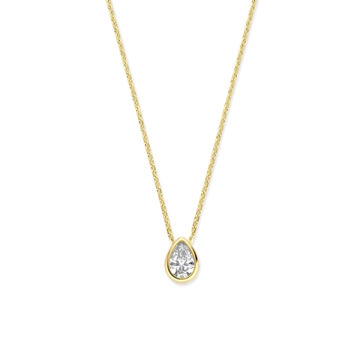 collier zirkonia 41 - 43 - 45 cm 14K geelgoud