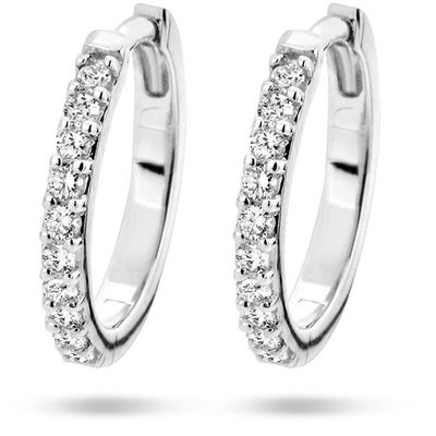 klapoorringen diamant 023ct 2x0115 h p1 14K witgoud