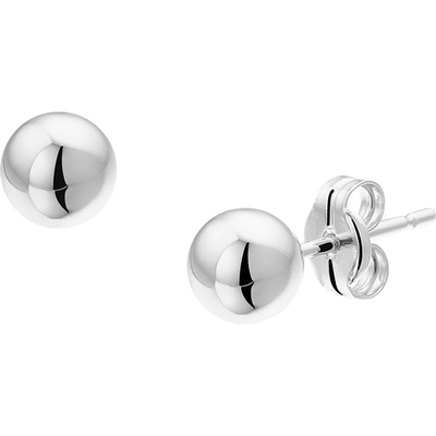TC-46558 Oorknop bol 14 karaat witgoud