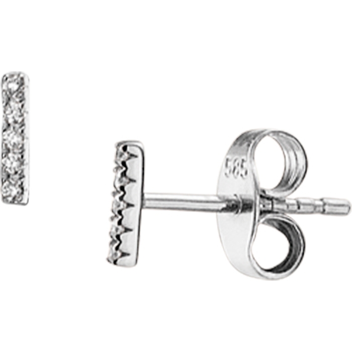 Treasure Collection N087 14k witgouden oorknopjes met 0,04 ct diamant
