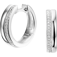 klapoorringen diamant 009ct 2x 0045ct h si 14K witgoud