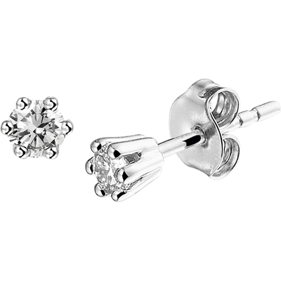 oorknoppen diamant 020ct 2x010ct h si 14K witgoud
