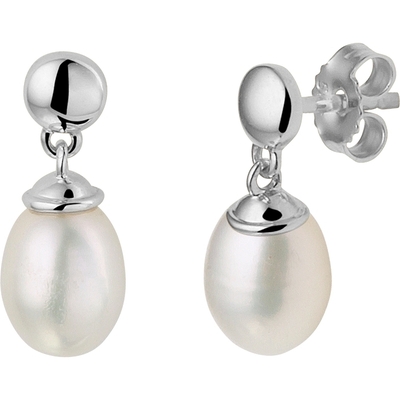 oorhangers parel 15 mm 14K witgoud