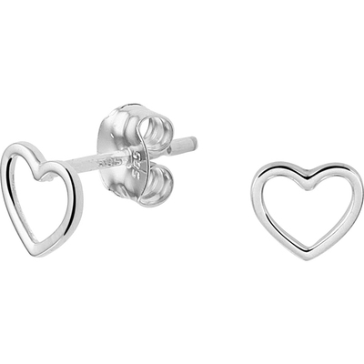 oorknoppen hart 5 mm 14K witgoud