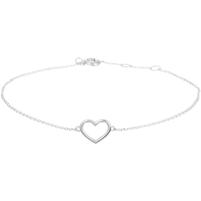 armband hart 16 - 17 - 18 cm 14K witgoud