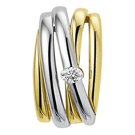 The House Of Jewels THOJ1502 14 karaat bicolor gouden hanger met 0,05 ct diamant