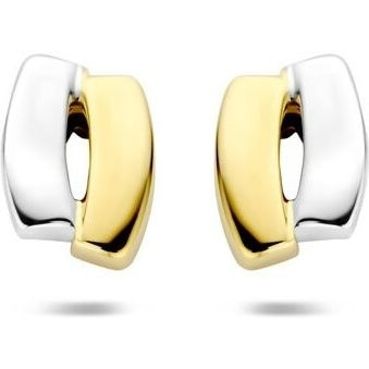 oorknoppen 14K bicolor goud geelwit