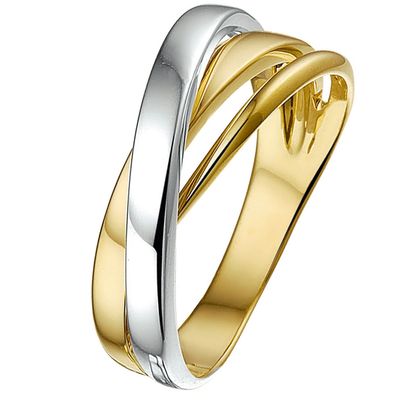 884272 14k bicolor gouden ring 8 mm