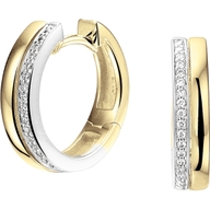 The House Of Jewels THOJ1490 14 karaat bicolor gouden klapcreolen met 0,09 ct diamant