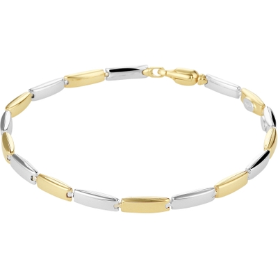 armband 195 cm 14K bicolor goud geelwit