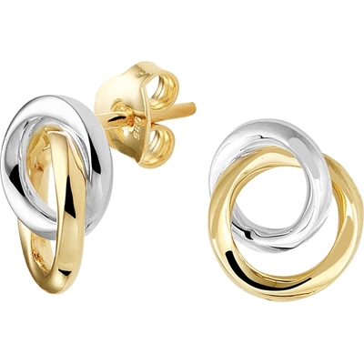 Treasure Collection TC-53513 14 karaat goud bicolor oorknopjes 11 mm
