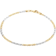 The House Of Jewels THOJ2618 14k bicolor gouden valkenoog schakelarmband 2,1 mm