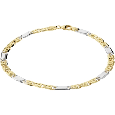 Treasure Collection TC-50622 14 karaat bicolor gouden valkenoog armband 4,2 mm