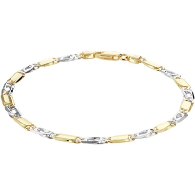 Treasure Collection TC-882076 14k bicolor gouden valkenoog heren schakelarmband 4,3 mm