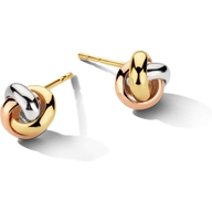 oorknoppen tricolor 14K tricolor goud