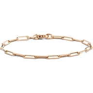 armband paperclip vierkante buis 30 mm 18 cm 14K rosgoud