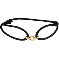 armband satijn 14K goud met rubbernylonleer