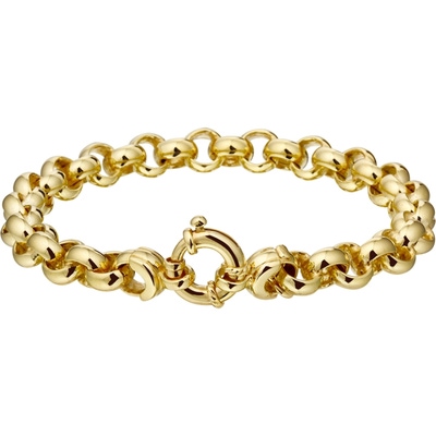 armband jasseron massief 8 mm 20 cm met groot springslot Silgold geel met zilverkern