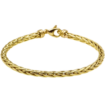 armband vossestaart massief 40 mm 19 cm Silgold geel met zilverkern