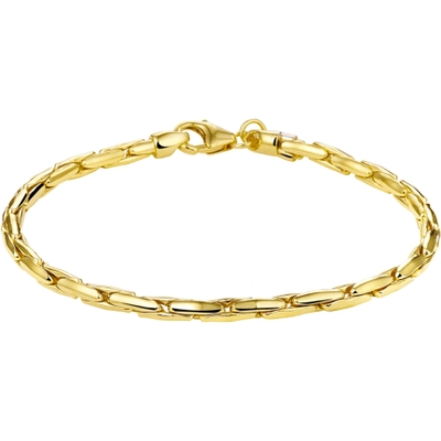 armband cardano massief 30 mm 19 cm Silgold geel met zilverkern