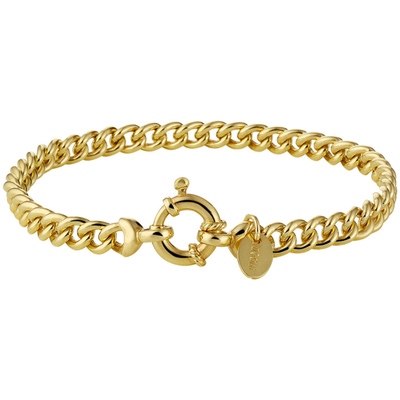 armband gourmette massief 55 mm 185 cm met groot springslot Silgold geel met zilverkern
