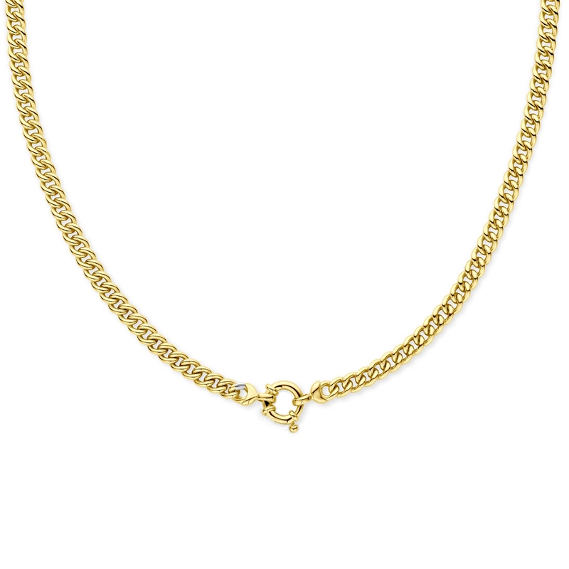 Treasure Collection TC-46154 14 karaat gouden massief collier met zilveren kern en gourmetschakels 5,5 mm