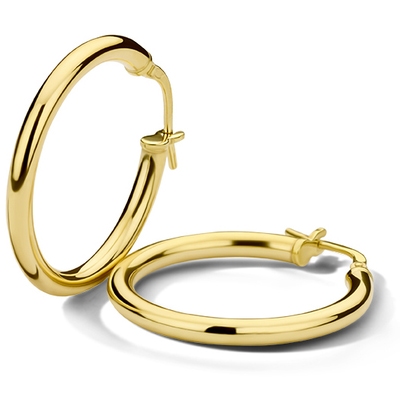 Treasure Collection TC-52152 14 karaat gouden zilgold oorringen met zilveren kern 2,5 mm