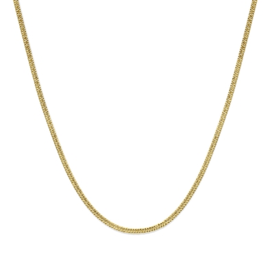collier gourmette massief 38 mm 45 cm Silgold geel met zilverkern