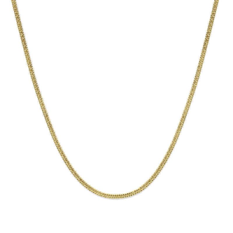 collier gourmette massief 38 mm 45 cm Silgold geel met zilverkern