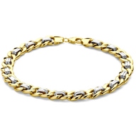 Treasure Collection TC-38982 14 karaat bicolor armband met zilveren kern en gourmet schakel