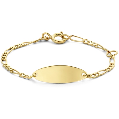 TC-58763 9 karaat gouden baby plaatarmbandje figaro