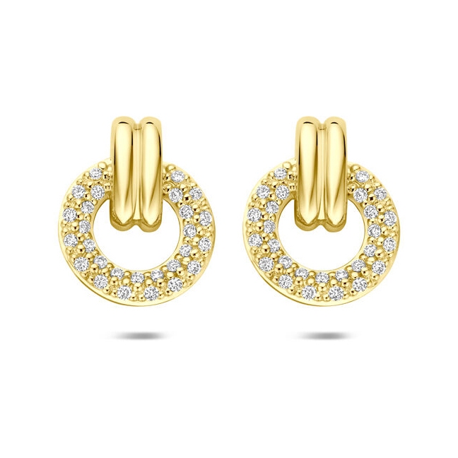 oorknoppen diamant 015ct 2x 0075ct h si 11 mm 14K geelgoud