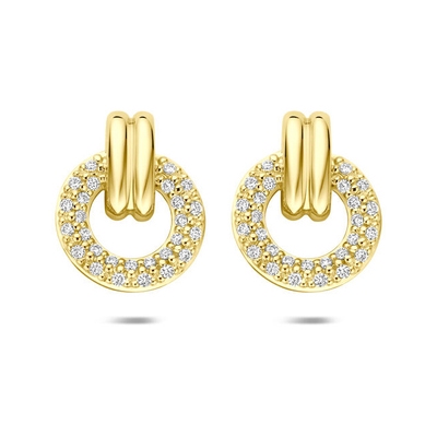 oorknoppen diamant 015ct 2x 0075ct h si 11 mm 14K geelgoud