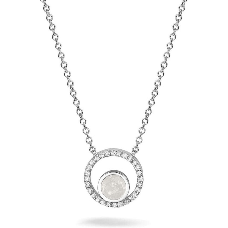 See You 601-S Zilveren ketting moedermelk hanger zirkonia