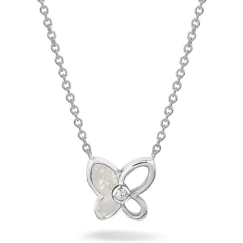 See You 603-S Zilveren ketting vlinder moedermelk hanger zirkonia