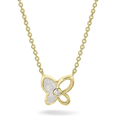 See You 603-S-Y14Z 14k gouden ketting vlinder moedermelk hanger zirkonia