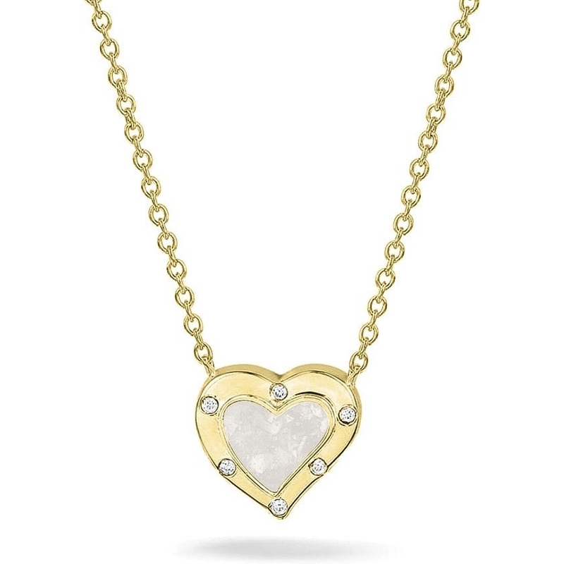 See You 605Y14Z 14k gouden ketting moedermelk hanger hart