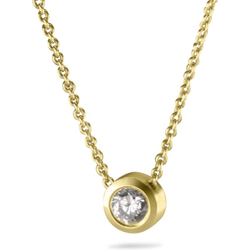 See You 710-Y14 14k gouden ketting moedermelk hanger met zirkonia