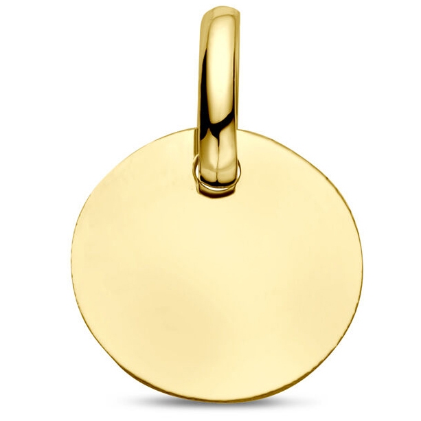 9k graveerhanger 10 mm 9K geel kleurig