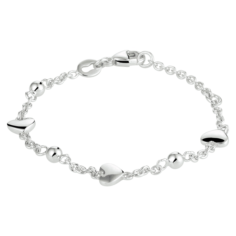Treasure Collection TC-882061 Zilveren baby armbandje met hartjes 11-13 cm