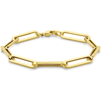 9k armband paperclip vierkante buis 60 mm 19 cm 9K geel