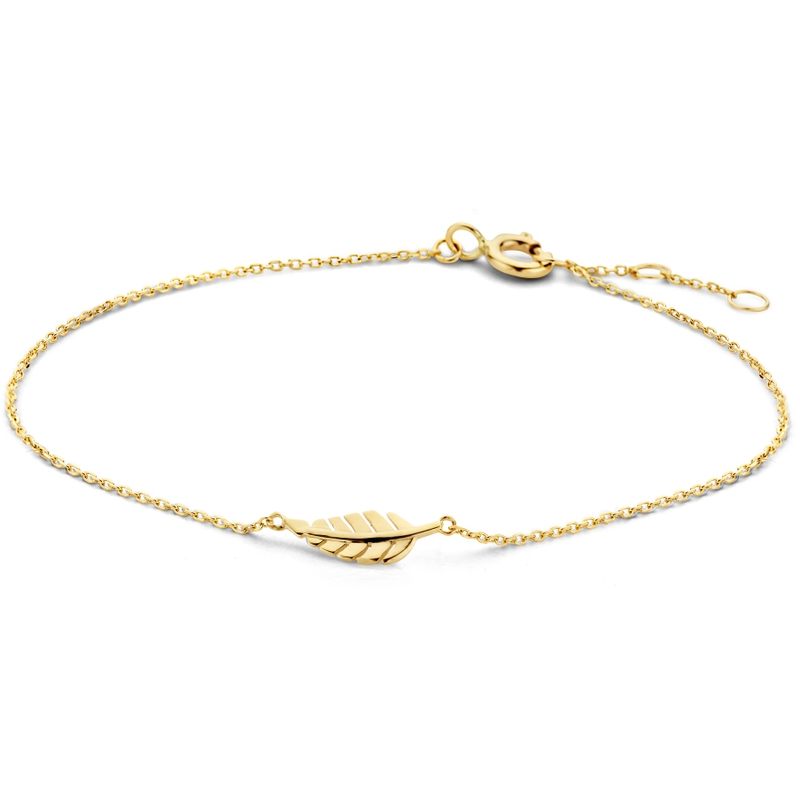 9k armband veer 16 - 17 - 18 cm 9K geel