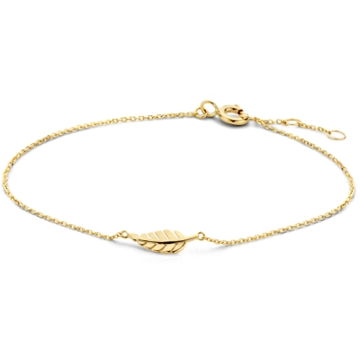 9k armband veer 16 - 17 - 18 cm 9K geel