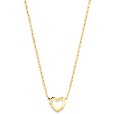 9k collier hartje 41 - 43 - 45 cm 9K geel