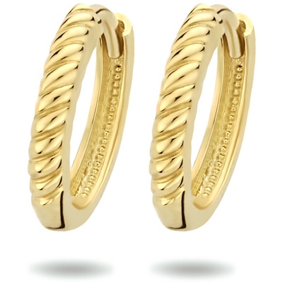 9k klapoorringen 13 mm 9K geel kleurig