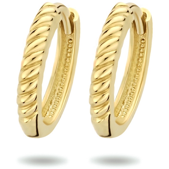 9k klapoorringen 13 mm 9K geel kleurig