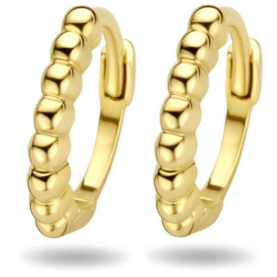 9k klapoorringen bolletjes 10 mm 9K geel kleurig