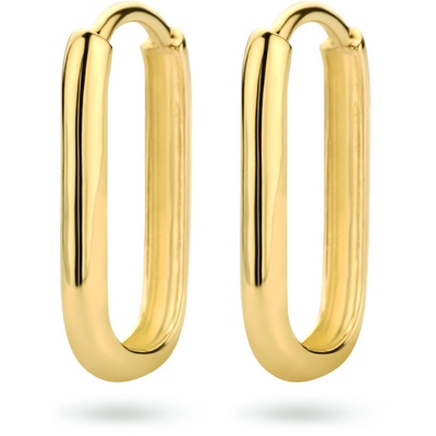 9k klapoorringen paperclip 16 mm 9K geel kleurig