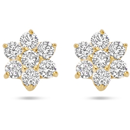 9k oorknoppen zirkonia 6 mm 9K geel